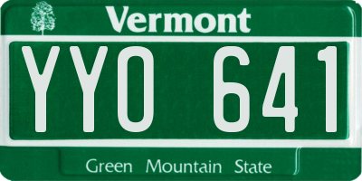 VT license plate YYO641