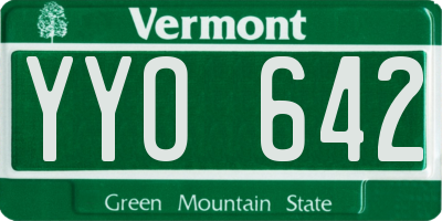 VT license plate YYO642