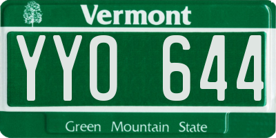 VT license plate YYO644