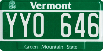 VT license plate YYO646