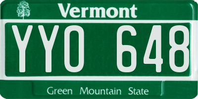 VT license plate YYO648