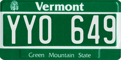 VT license plate YYO649