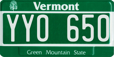 VT license plate YYO650