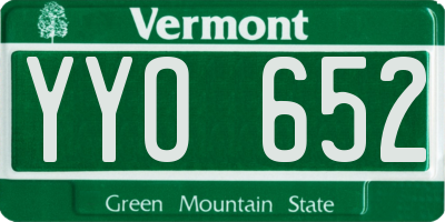 VT license plate YYO652