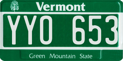 VT license plate YYO653