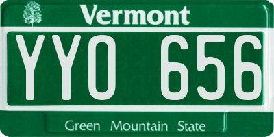 VT license plate YYO656