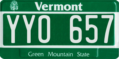 VT license plate YYO657