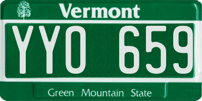 VT license plate YYO659