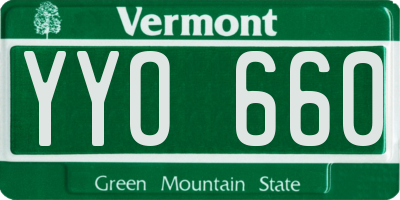 VT license plate YYO660