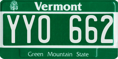 VT license plate YYO662