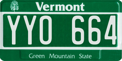 VT license plate YYO664