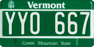 VT license plate YYO667