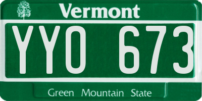 VT license plate YYO673