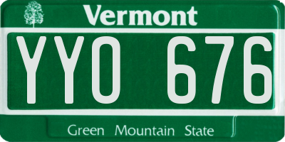 VT license plate YYO676
