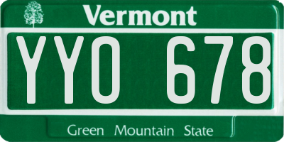 VT license plate YYO678