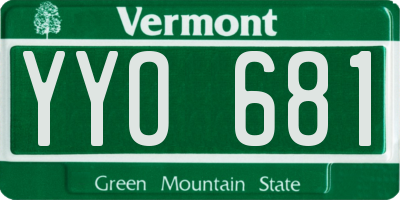 VT license plate YYO681