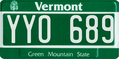VT license plate YYO689