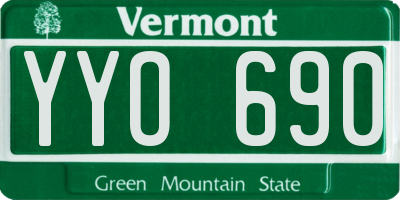 VT license plate YYO690