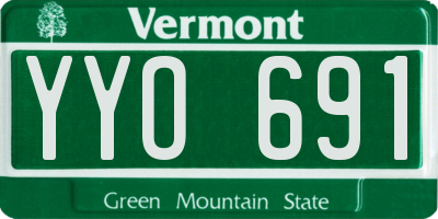 VT license plate YYO691