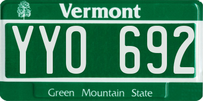 VT license plate YYO692