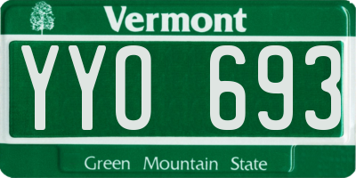 VT license plate YYO693