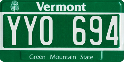 VT license plate YYO694