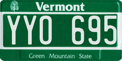VT license plate YYO695