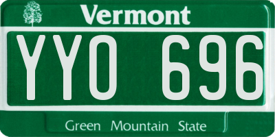 VT license plate YYO696