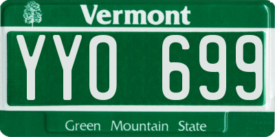 VT license plate YYO699