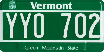 VT license plate YYO702
