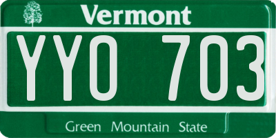 VT license plate YYO703