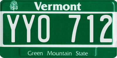 VT license plate YYO712