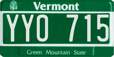 VT license plate YYO715