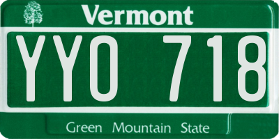 VT license plate YYO718