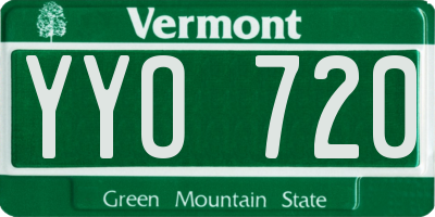 VT license plate YYO720