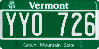 VT license plate YYO726