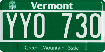 VT license plate YYO730