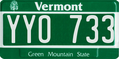 VT license plate YYO733