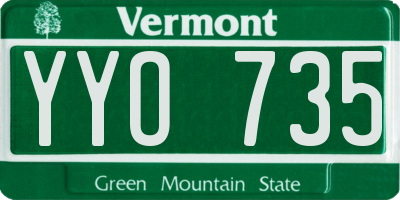 VT license plate YYO735