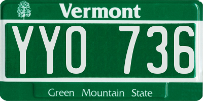 VT license plate YYO736