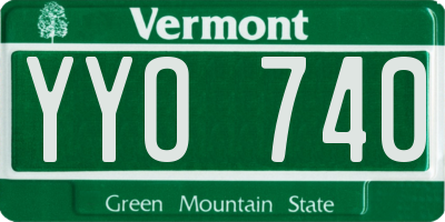VT license plate YYO740