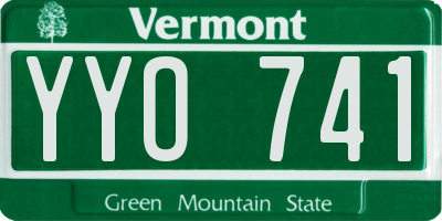 VT license plate YYO741
