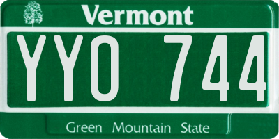 VT license plate YYO744