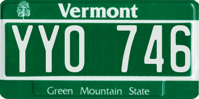 VT license plate YYO746