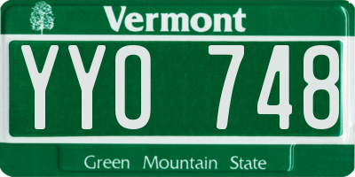 VT license plate YYO748