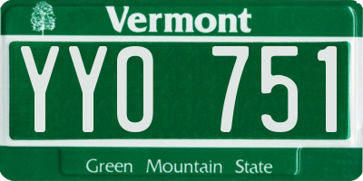 VT license plate YYO751