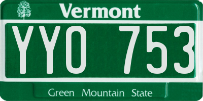 VT license plate YYO753