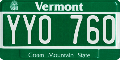 VT license plate YYO760