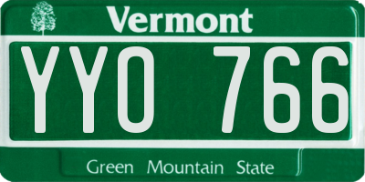 VT license plate YYO766