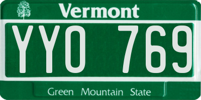 VT license plate YYO769